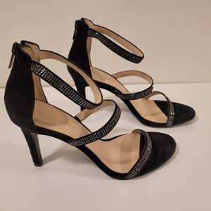 Pelle Moda Women's Dalia2 Suede Dress Sandal in Black Size 9B